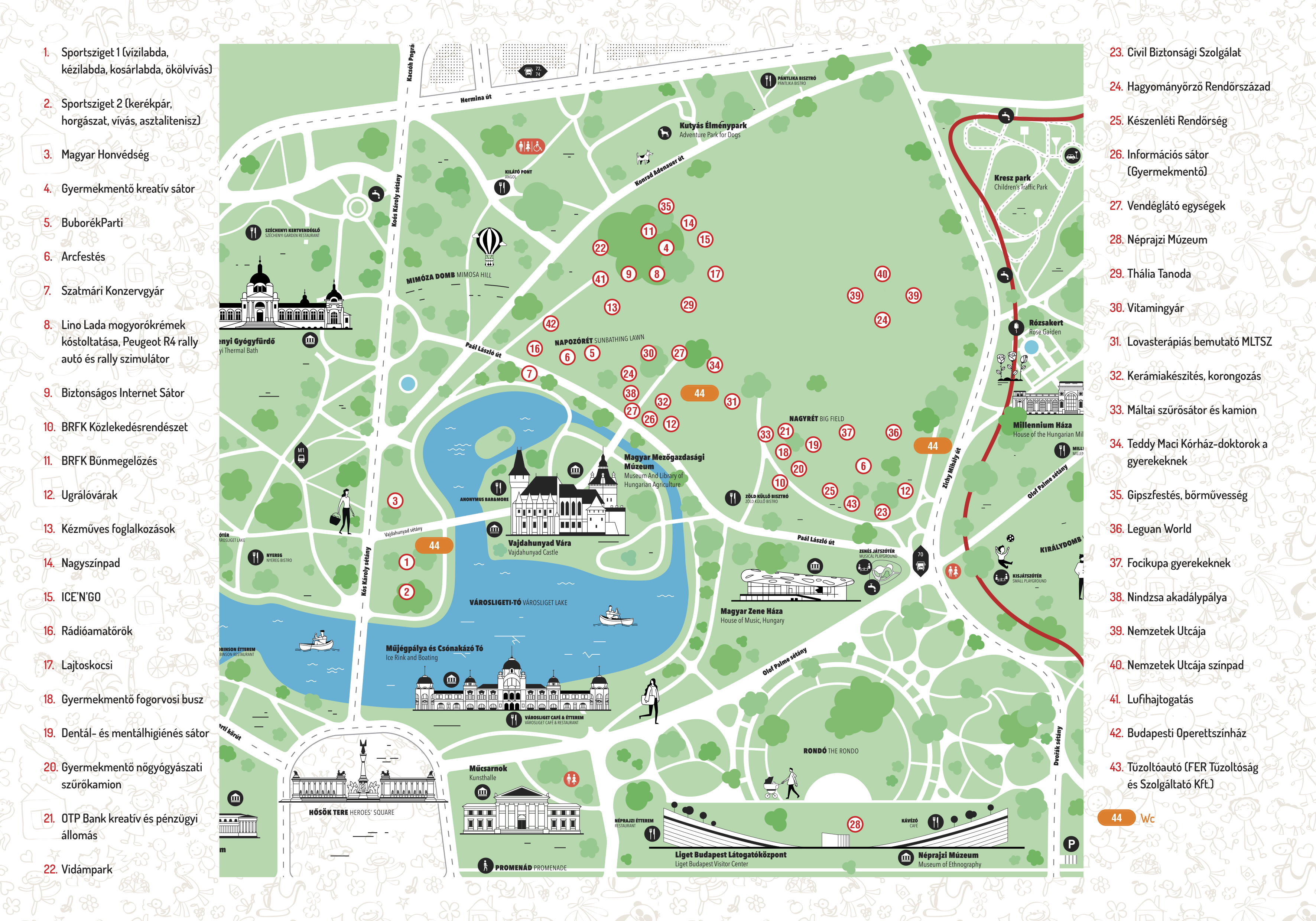 Városligeti Gyermeknap 2023 térkép